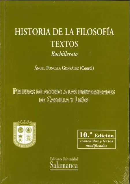 HISTORIA DE LA FILOSOFIA. TEXTOS-BACHILLERATO.10ª EDICION